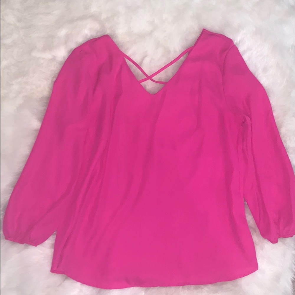 New York and Company Hot Pink Blouse